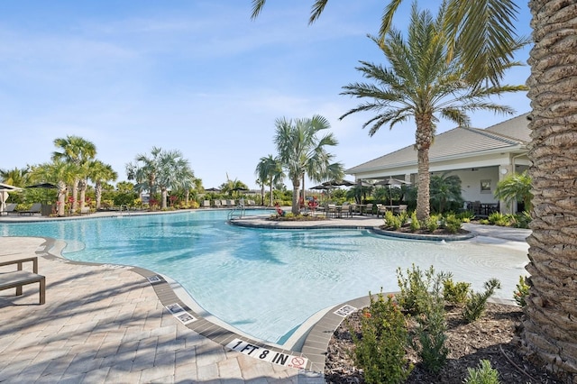 pool featuring a patio