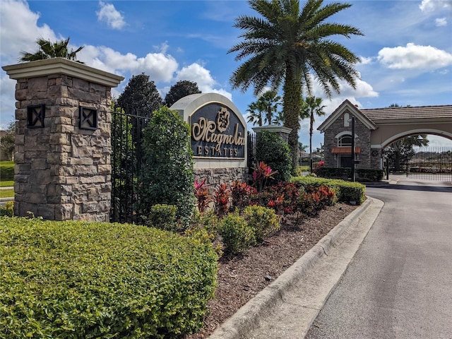 view of community sign