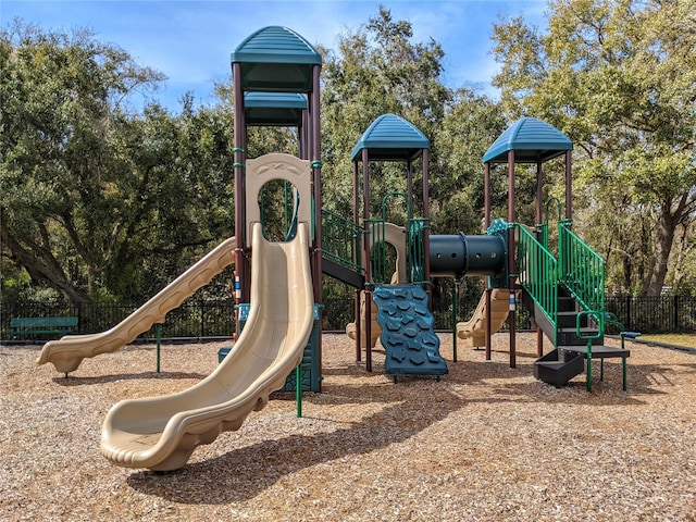 communal playground with fence