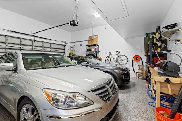 garage featuring a garage door opener