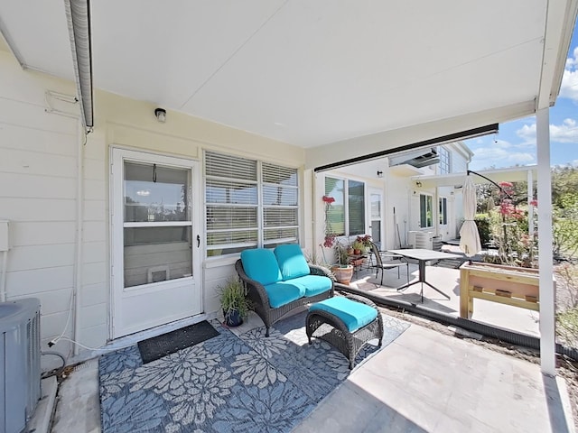 view of patio / terrace with central AC unit