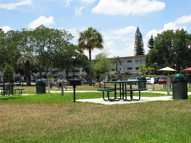 view of community with a lawn