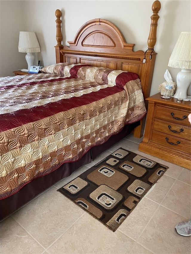 bedroom with tile patterned flooring