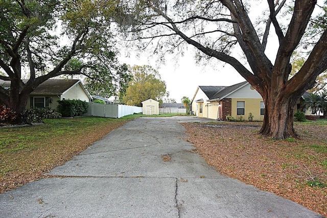 view of road with driveway