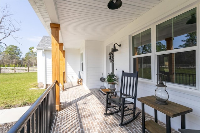 view of patio / terrace featuring covered porch