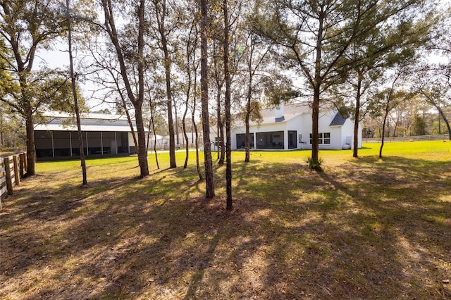 view of yard with fence