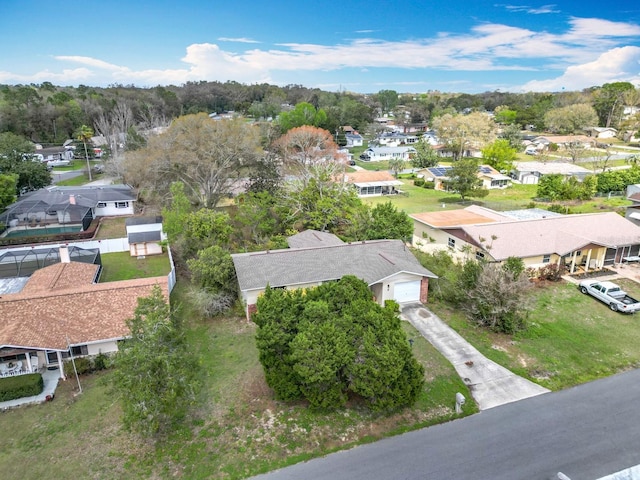 bird's eye view with a residential view