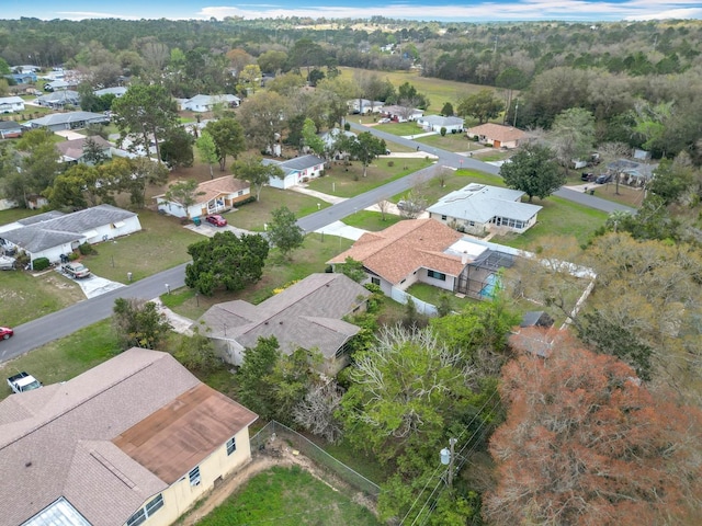 drone / aerial view with a residential view