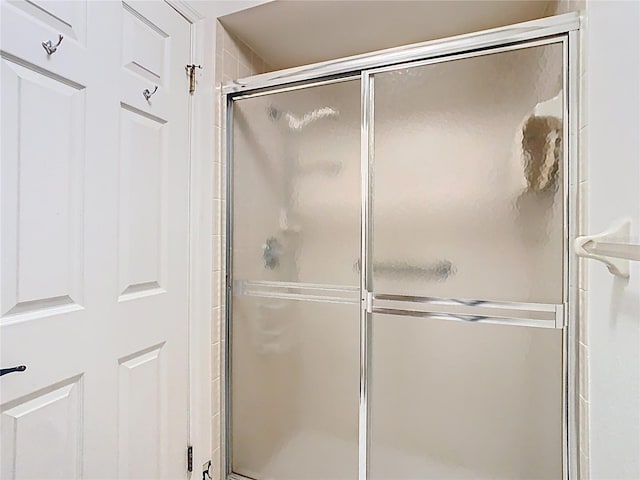 bathroom featuring a shower stall