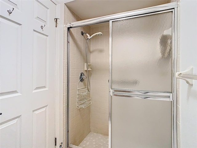 bathroom featuring a shower stall