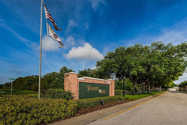 view of community sign