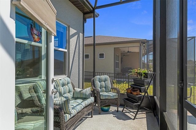 view of sunroom