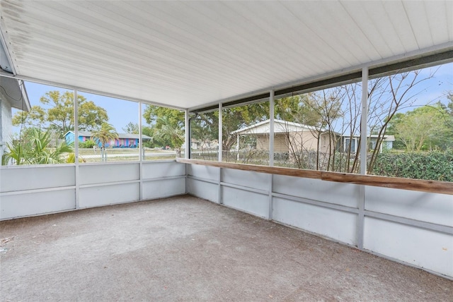 view of unfurnished sunroom