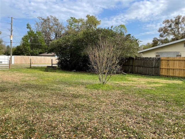 view of yard featuring fence