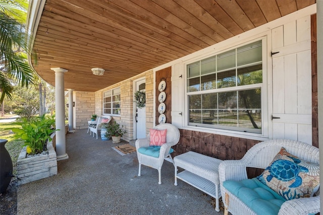 view of patio / terrace with a porch