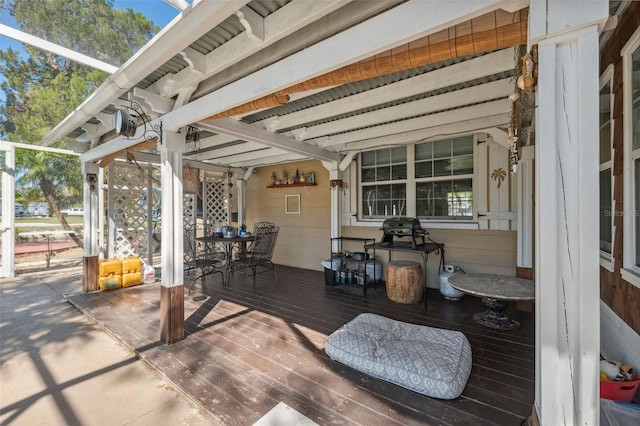 view of patio / terrace with a lanai