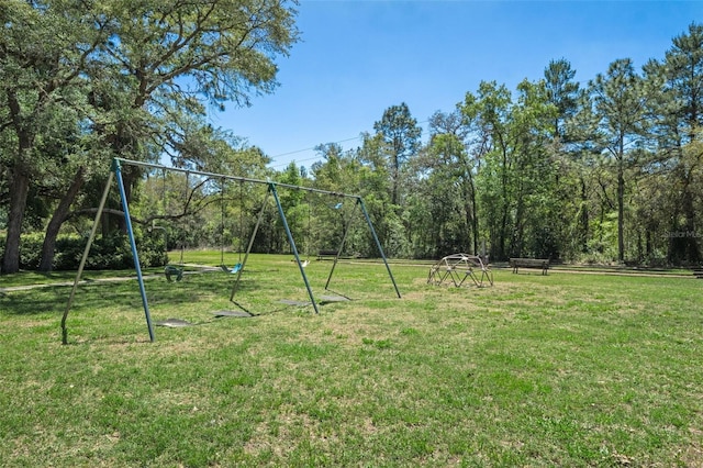 view of yard with a playground