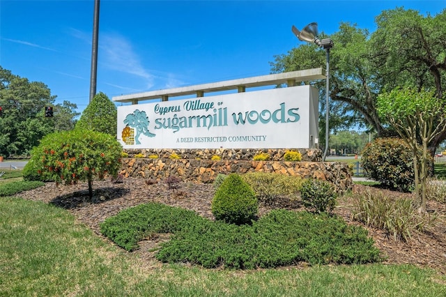 view of community sign