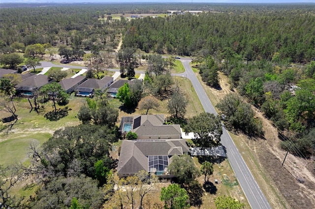 aerial view with a forest view