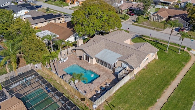 bird's eye view with a residential view