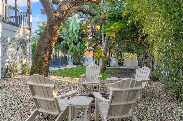 view of patio / terrace featuring fence