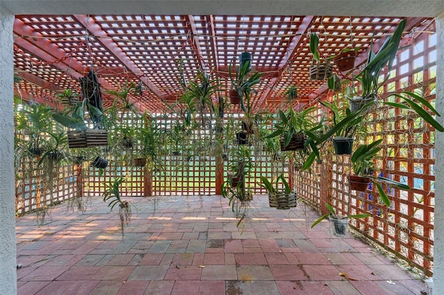 view of patio / terrace featuring a pergola