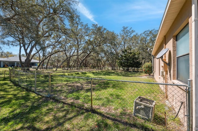 view of yard with fence