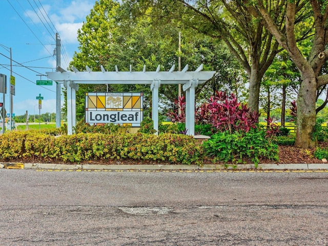 view of community sign