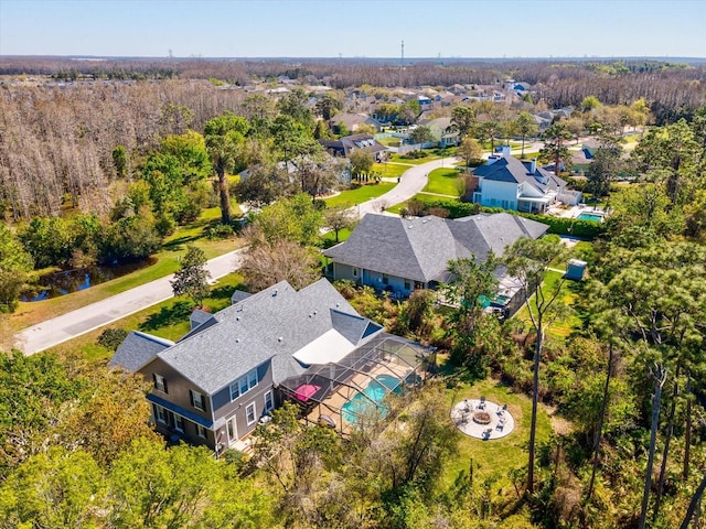 bird's eye view with a residential view