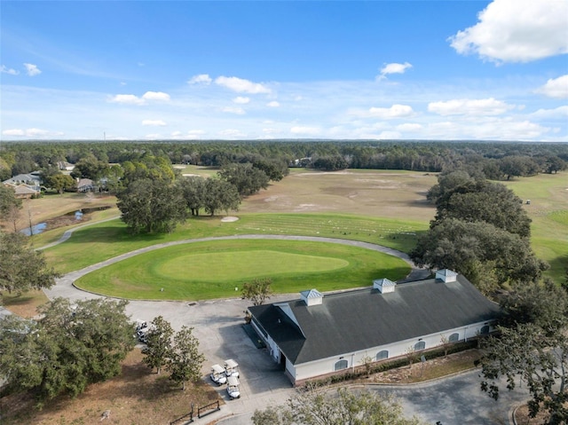 drone / aerial view featuring golf course view