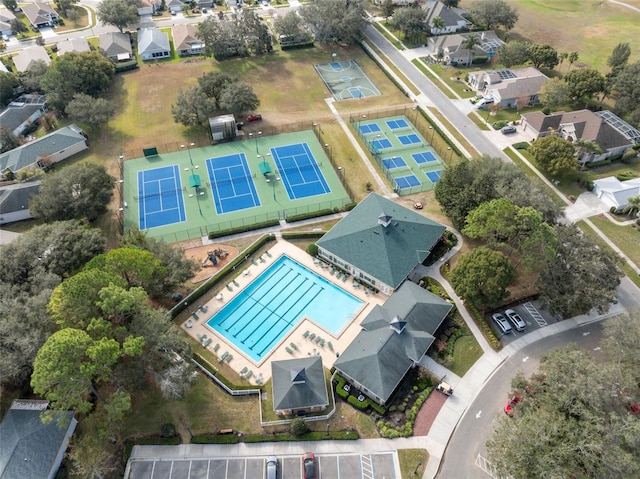 bird's eye view with a residential view