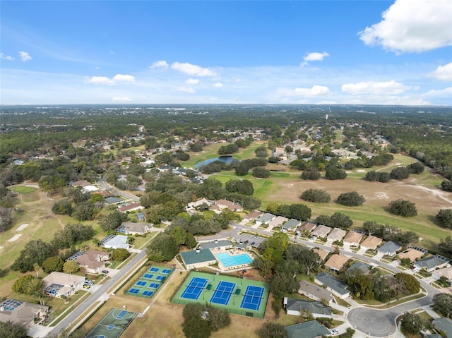 aerial view with a residential view