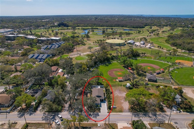 aerial view with golf course view