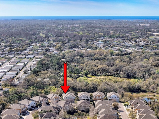 aerial view with a residential view and a forest view