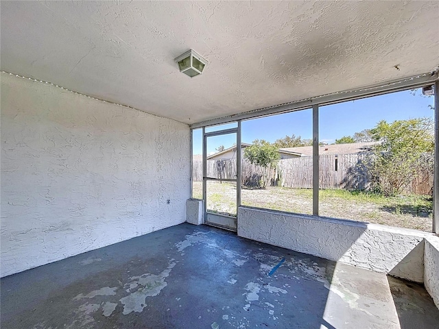 view of unfurnished sunroom