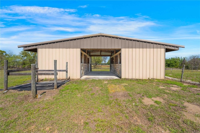 view of outbuilding with an outbuilding and an exterior structure