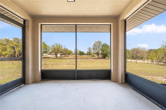 view of unfurnished sunroom