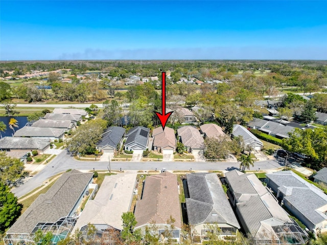 drone / aerial view with a residential view