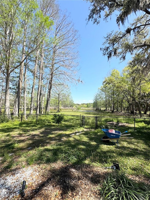 view of yard with fence