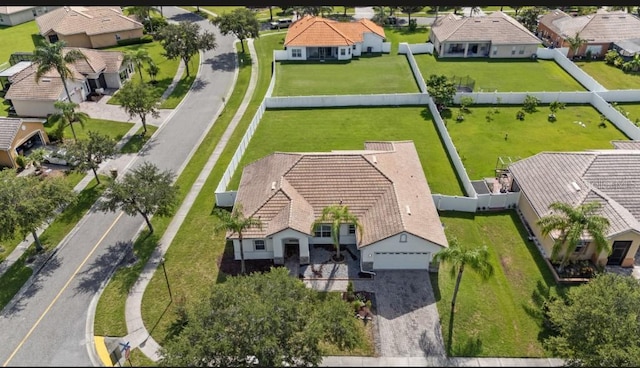 aerial view with a residential view