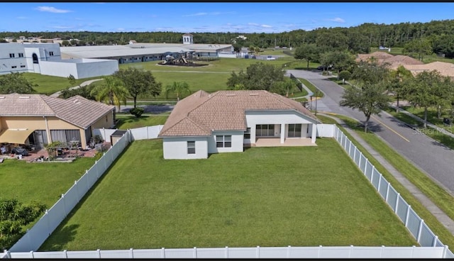 aerial view featuring a residential view