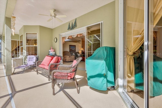 view of patio with a ceiling fan