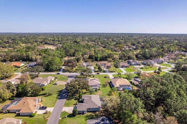 bird's eye view with a residential view and a forest view