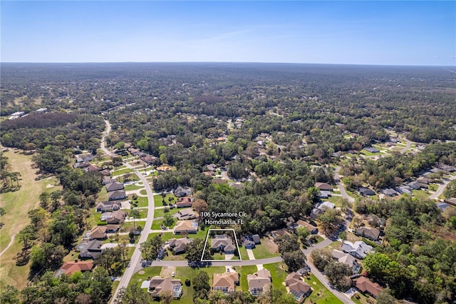 aerial view featuring a residential view