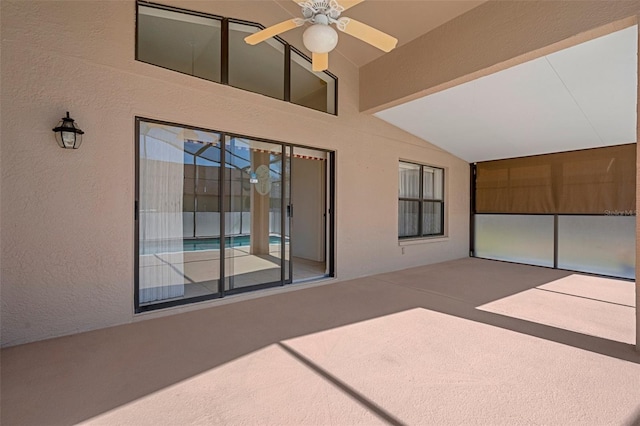 view of patio with ceiling fan