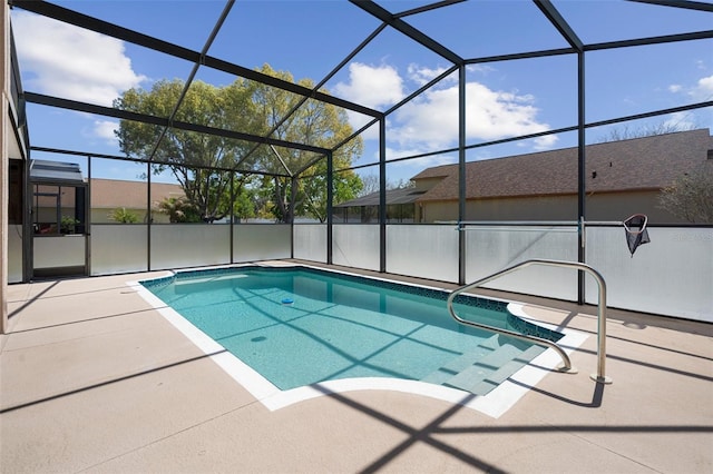 pool featuring a patio and a lanai