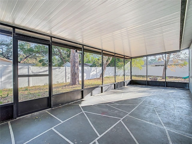 view of unfurnished sunroom