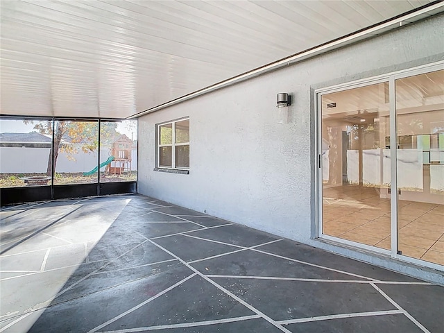 view of unfurnished sunroom