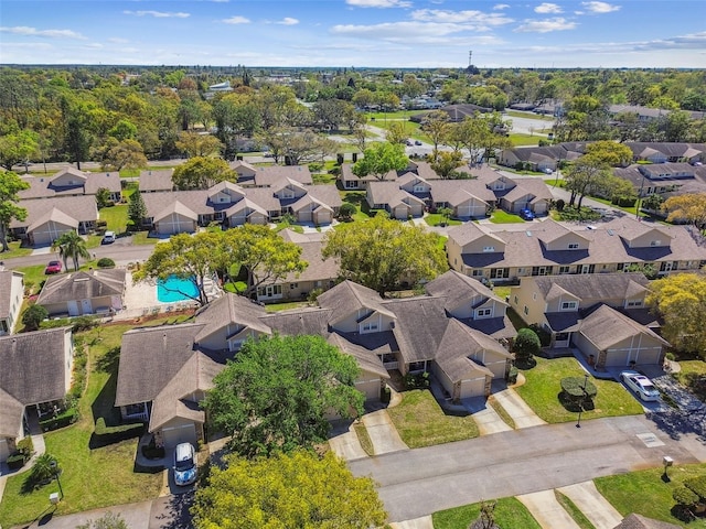 bird's eye view with a residential view