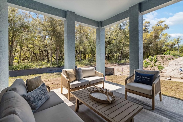 view of patio featuring an outdoor living space